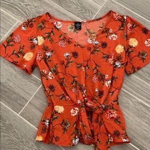 Orange multi color shirt